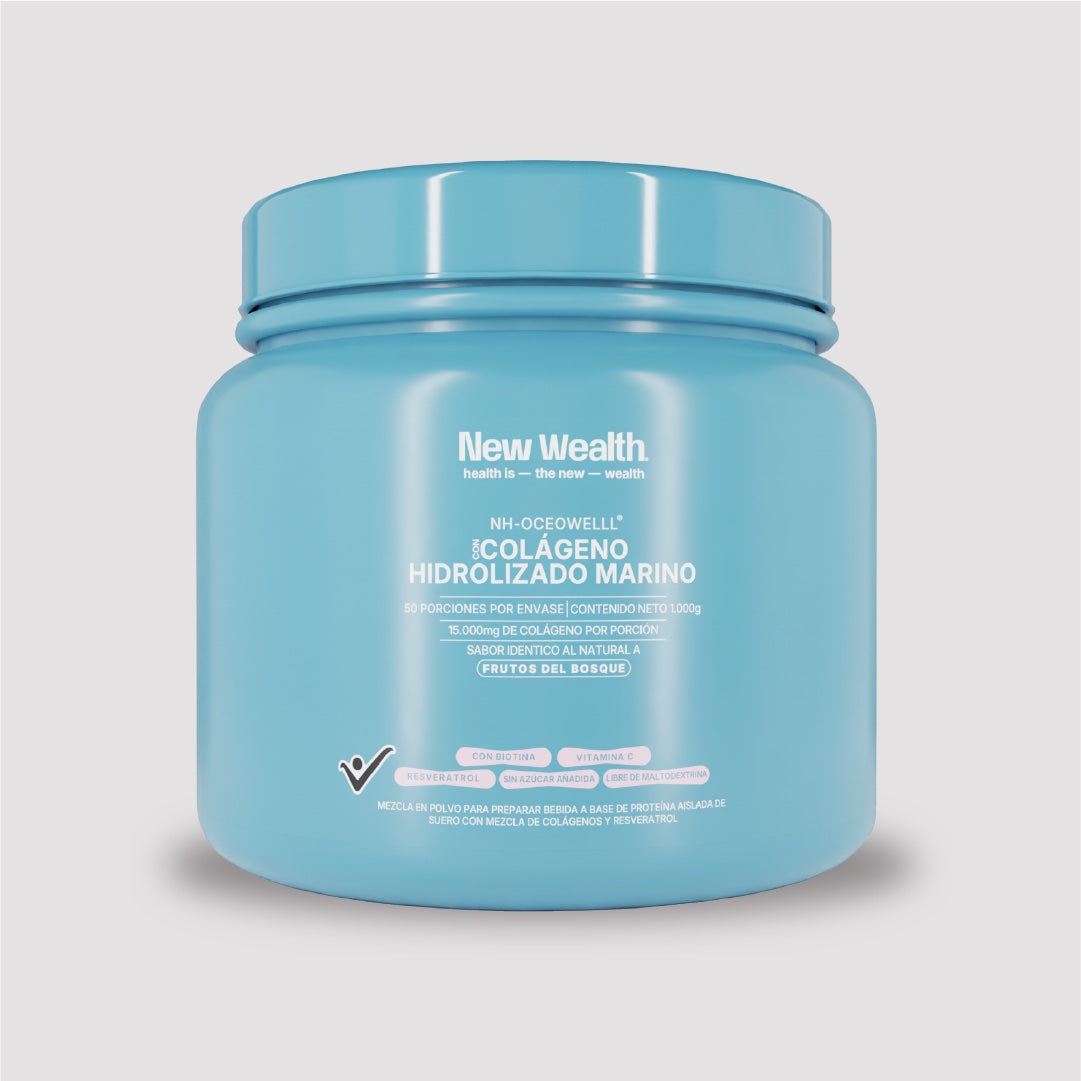 Colágeno hidrolizado marino — Frutos del Bosque — mockup | New Wealth