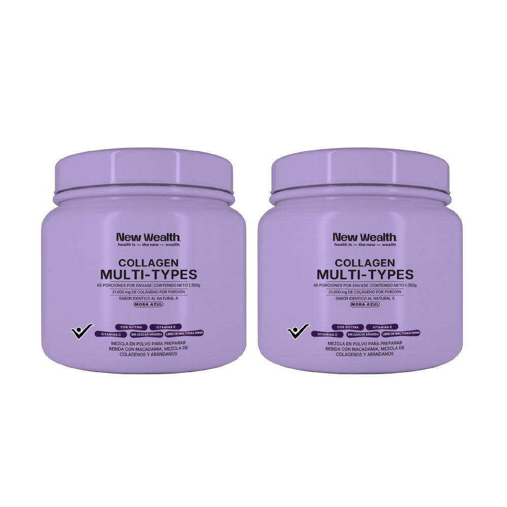 Combo Collagen Multi-Types — bundle 2 frascos Mora Azul | New Wealth