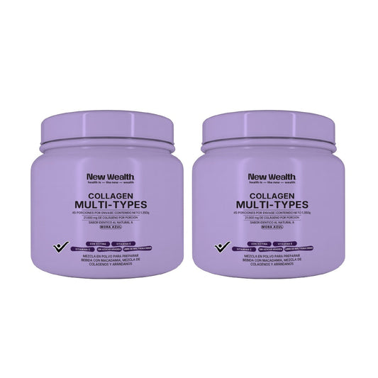 Combo Collagen Multi-Types — bundle 2 frascos Mora Azul | New Wealth