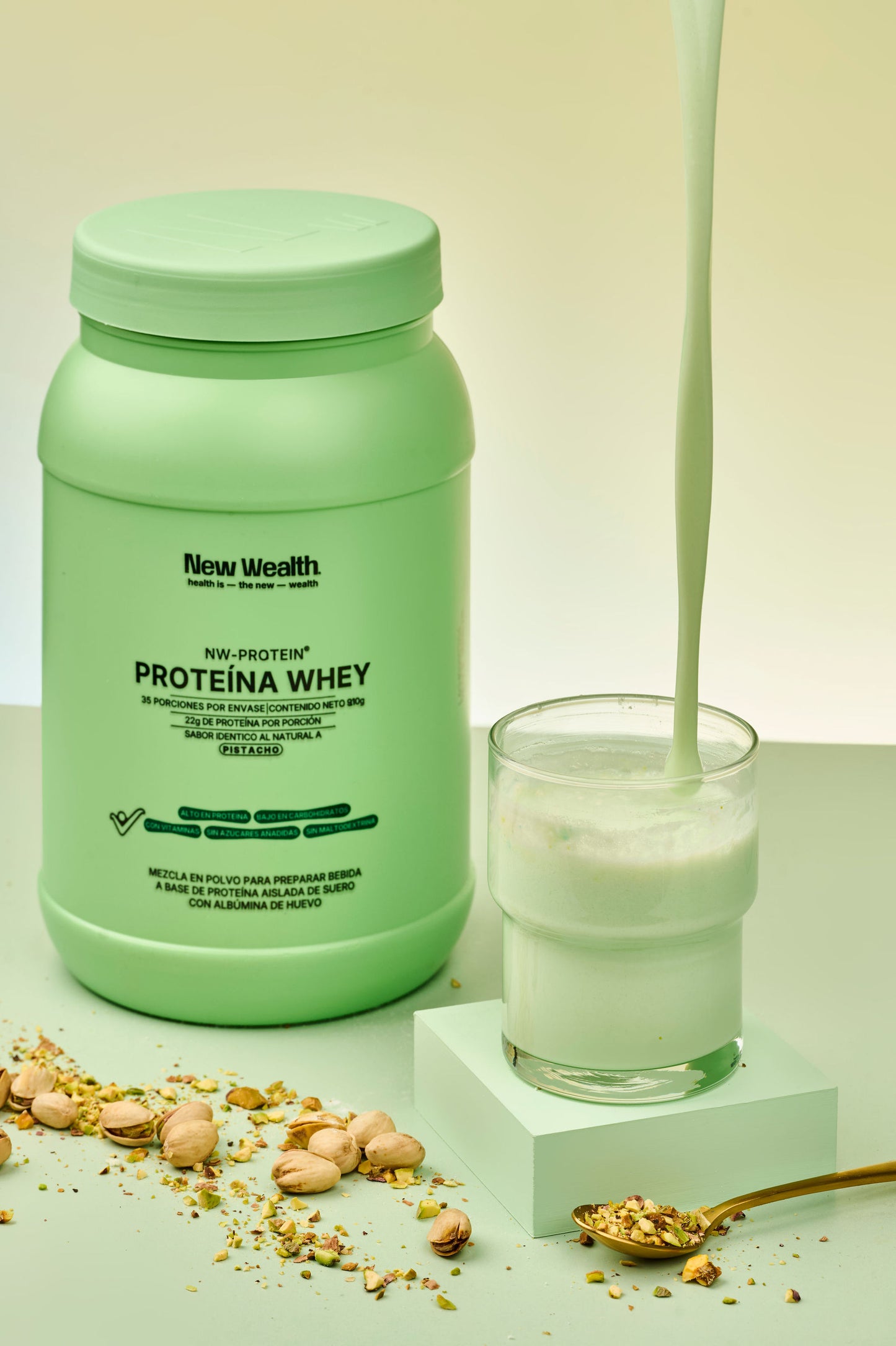 Proteína Whey — lifestyle Pistacho | New Wealth